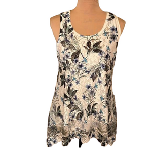 Cupio sleeveless floral layered tunic size medium